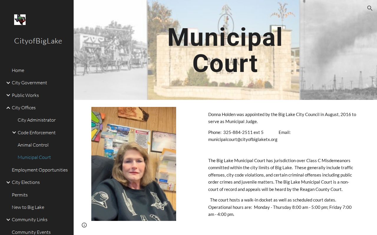 Big Lake Municipal Court page for local criminal and citation records