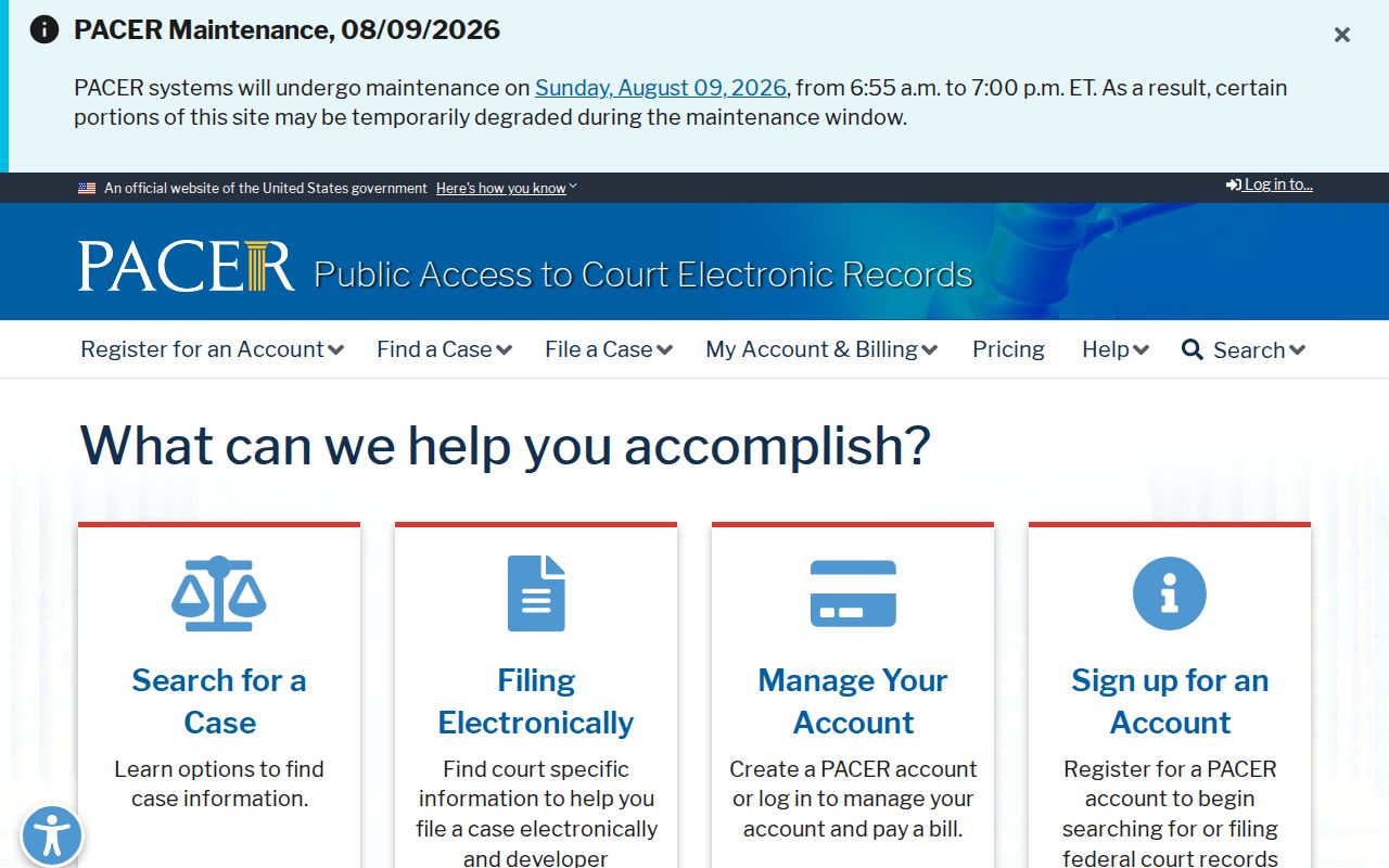 Reagan County federal criminal court case search through PACER