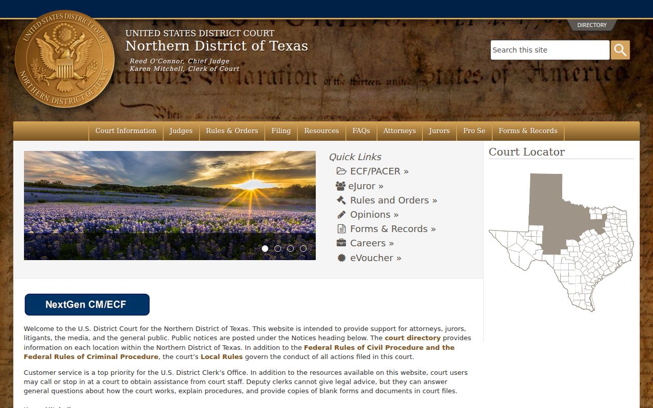Northern District federal criminal court serving Reagan County